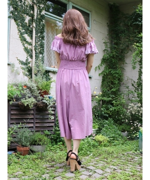 dazzlin（ダズリン）の「コットンビスチェロンパース（つなぎ/オールインワン・レディース・パープル/ブラウン/オフホワイト・FREE）」の10枚目の写真