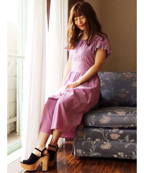 dazzlin（ダズリン）の「コットンビスチェロンパース（つなぎ/オールインワン・レディース・パープル/ブラウン/オフホワイト・FREE）」の13枚目の写真