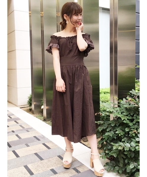 dazzlin（ダズリン）の「コットンビスチェロンパース（つなぎ/オールインワン・レディース・パープル/ブラウン/オフホワイト・FREE）」の16枚目の写真