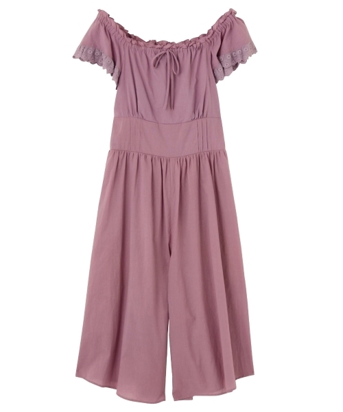 dazzlin（ダズリン）の「コットンビスチェロンパース（つなぎ/オールインワン・レディース・パープル/ブラウン/オフホワイト・FREE）」の20枚目の写真