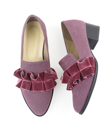 ORiental TRaffic | 秋冬新作★ベロアフリルシューズ★7313(パンプス)