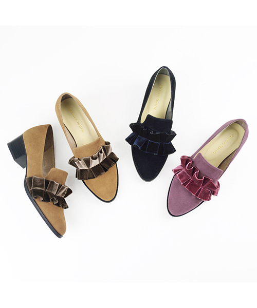 ORiental TRaffic（オリエンタルトラフィック）の「SPECIAL PRICE★ベロアフリルシューズ★7313（パンプス・レディース・パープル/ベージュ/ブラック・39/43/35/36/37/33/42/34/40/41/38）」の10枚目の写真