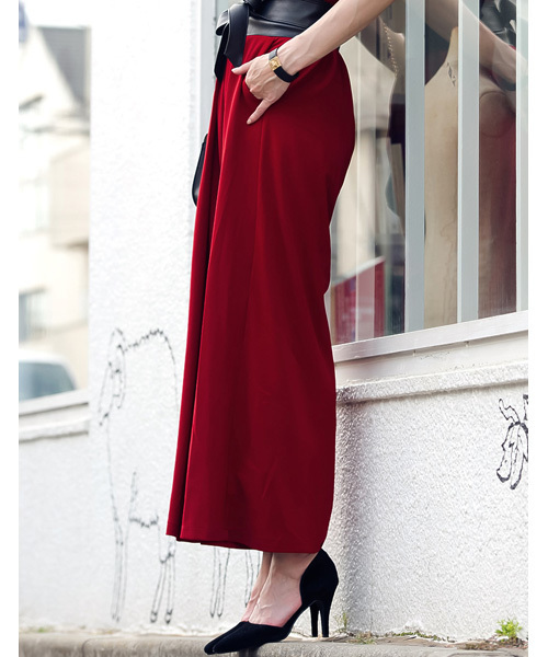 Re:EDIT(リエディ)の「薄手ポンチフロントタックワイドパンツ(その他パンツ・レディース・ブラック/ブラウン/レッド/ブルーグリーン/パープル/ネイビー/グリーン・MEDIUM/LARGE)」の7枚目の写真