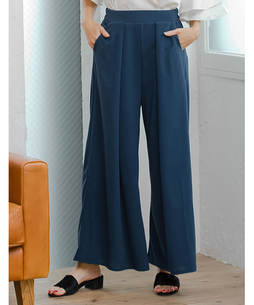 Re:EDIT(リエディ)の「薄手ポンチフロントタックワイドパンツ(その他パンツ・レディース・ブラック/ブラウン/レッド/ブルーグリーン/パープル/ネイビー/グリーン・MEDIUM/LARGE)」の5枚目の写真