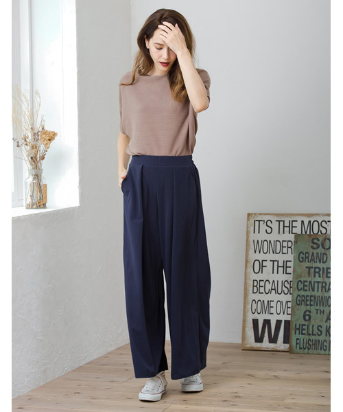 Re:EDIT(リエディ)の「薄手ポンチフロントタックワイドパンツ(その他パンツ・レディース・ブラック/ブラウン/レッド/ブルーグリーン/パープル/ネイビー/グリーン・MEDIUM/LARGE)」の19枚目の写真