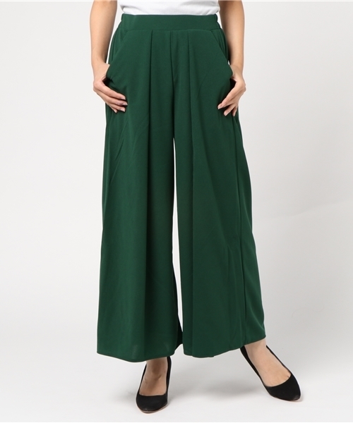 Re:EDIT(リエディ)の「薄手ポンチフロントタックワイドパンツ(その他パンツ・レディース・ブラック/ブラウン/レッド/ブルーグリーン/パープル/ネイビー/グリーン・MEDIUM/LARGE)」の3枚目の写真