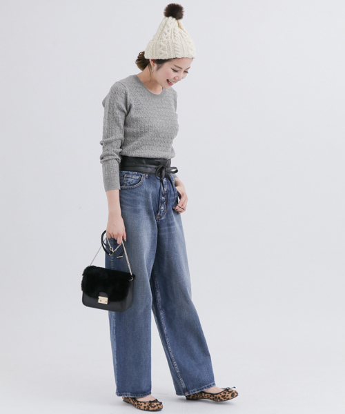 URBAN RESEARCH Sonny Label（アーバンリサーチサニーレーベル）の「ウォッシャブルウールケーブルプルオーバー（ニット/セーター・レディース・イエロー/オレンジ系その他/ブラック/ベージュ/グレー/オフホワイト・36/38）」の8枚目の写真