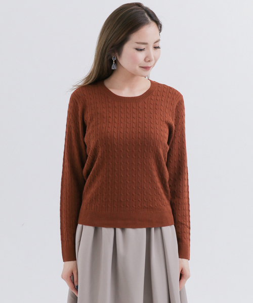 URBAN RESEARCH Sonny Label（アーバンリサーチサニーレーベル）の「ウォッシャブルウールケーブルプルオーバー（ニット/セーター・レディース・イエロー/オレンジ系その他/ブラック/ベージュ/グレー/オフホワイト・36/38）」の12枚目の写真