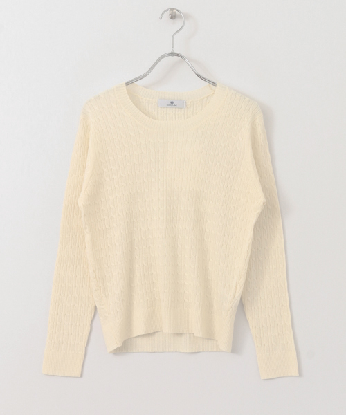 URBAN RESEARCH Sonny Label（アーバンリサーチサニーレーベル）の「ウォッシャブルウールケーブルプルオーバー（ニット/セーター・レディース・イエロー/オレンジ系その他/ブラック/ベージュ/グレー/オフホワイト・36/38）」の15枚目の写真