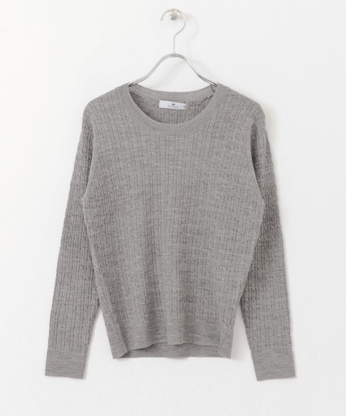 URBAN RESEARCH Sonny Label（アーバンリサーチサニーレーベル）の「ウォッシャブルウールケーブルプルオーバー（ニット/セーター・レディース・イエロー/オレンジ系その他/ブラック/ベージュ/グレー/オフホワイト・36/38）」の17枚目の写真