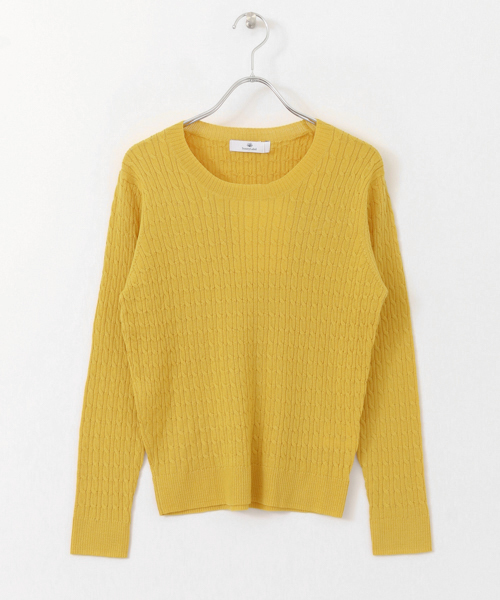 URBAN RESEARCH Sonny Label（アーバンリサーチサニーレーベル）の「ウォッシャブルウールケーブルプルオーバー（ニット/セーター・レディース・イエロー/オレンジ系その他/ブラック/ベージュ/グレー/オフホワイト・36/38）」の19枚目の写真