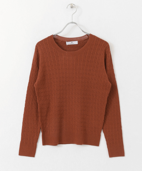 URBAN RESEARCH Sonny Label（アーバンリサーチサニーレーベル）の「ウォッシャブルウールケーブルプルオーバー（ニット/セーター・レディース・イエロー/オレンジ系その他/ブラック/ベージュ/グレー/オフホワイト・36/38）」の20枚目の写真