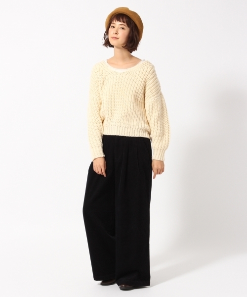 GLOBAL WORK（グローバルワーク）の「1.5ゲージロービングⅤプルオーバー/776607（Tシャツ/カットソー・レディース・オフホワイト/ベージュ/ネイビー/ボルドー・FREE）」の11枚目の写真