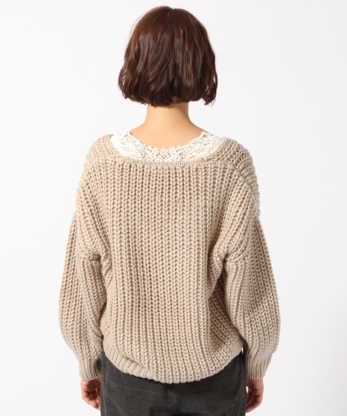 GLOBAL WORK（グローバルワーク）の「1.5ゲージロービングⅤプルオーバー/776607（Tシャツ/カットソー・レディース・オフホワイト/ベージュ/ネイビー/ボルドー・FREE）」の15枚目の写真