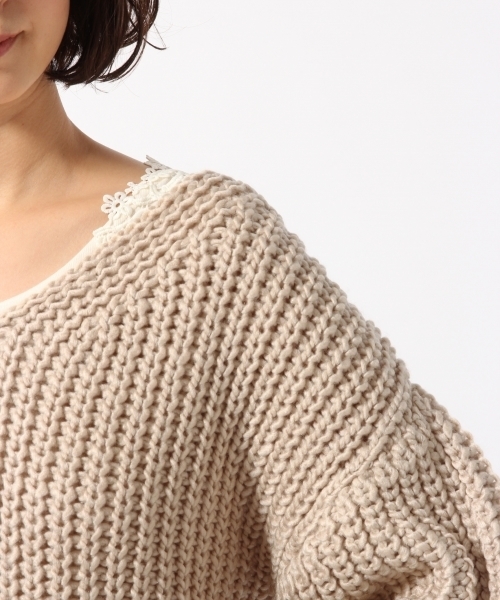 GLOBAL WORK（グローバルワーク）の「1.5ゲージロービングⅤプルオーバー/776607（Tシャツ/カットソー・レディース・オフホワイト/ベージュ/ネイビー/ボルドー・FREE）」の10枚目の写真