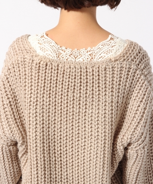 GLOBAL WORK（グローバルワーク）の「1.5ゲージロービングⅤプルオーバー/776607（Tシャツ/カットソー・レディース・オフホワイト/ベージュ/ネイビー/ボルドー・FREE）」の9枚目の写真