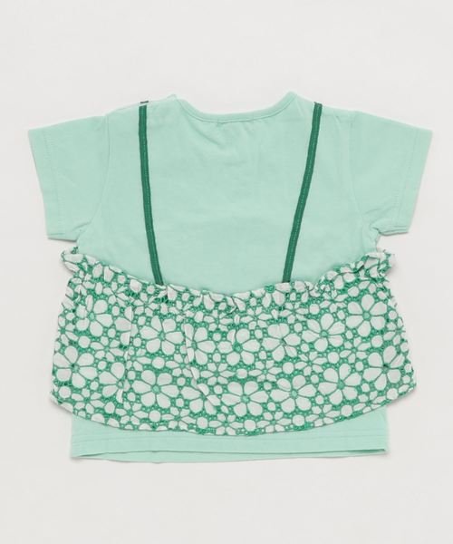 RAGMART（ラグマート）の「レースビスチェレイヤード風Tシャツ（Tシャツ/カットソー・キッズ・オフホワイト/グリーン・90cm/95cm/80ｃｍ）」の3枚目の写真
