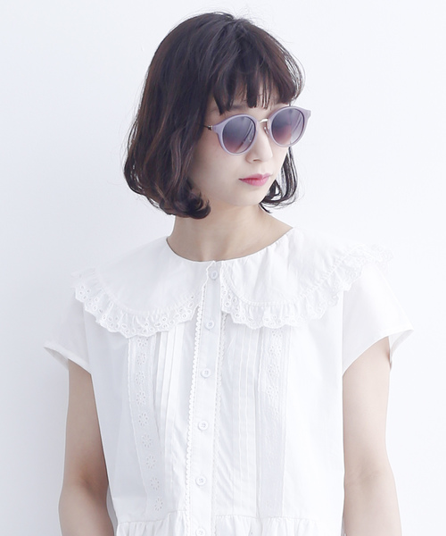 MERLOT（メルロー）の「メタルコンビボストンサングラス501-4372（サングラス・レディース・ブラック/パープル/ピンク/ブルー・FREE）」の3枚目の写真
