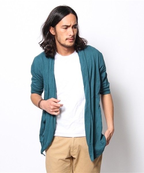 WEGO（ウィゴー）の「WEGO/ドレープロングカーディガン（5）（カーディガン/ボレロ・メンズ・ブラック/ダークグレー/ターコイズブルー/ワイン・MEDIUM/LARGE）」の4枚目の写真