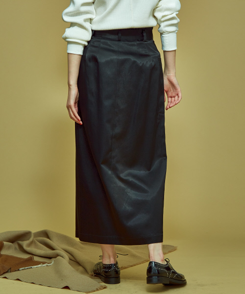 Abahouse Devinette（ドゥヴィネット）の「フロントタックブライトスカート（スカート・レディース・キャメル/ブラック・36/38/40）」の6枚目の写真