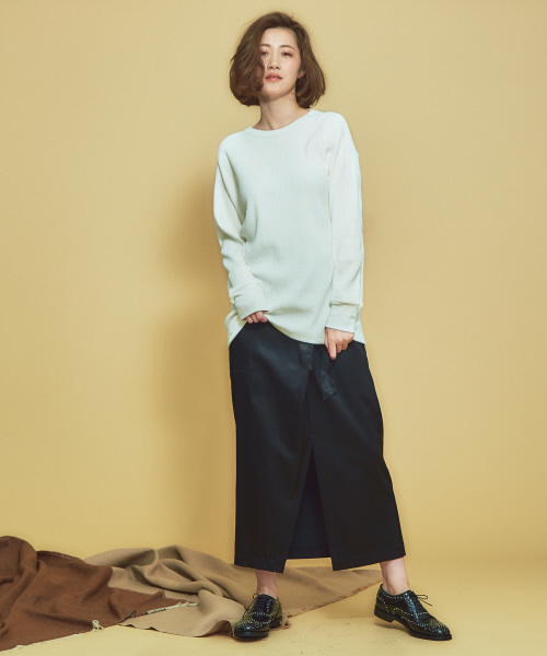 Abahouse Devinette（ドゥヴィネット）の「フロントタックブライトスカート（スカート・レディース・キャメル/ブラック・36/38/40）」の12枚目の写真