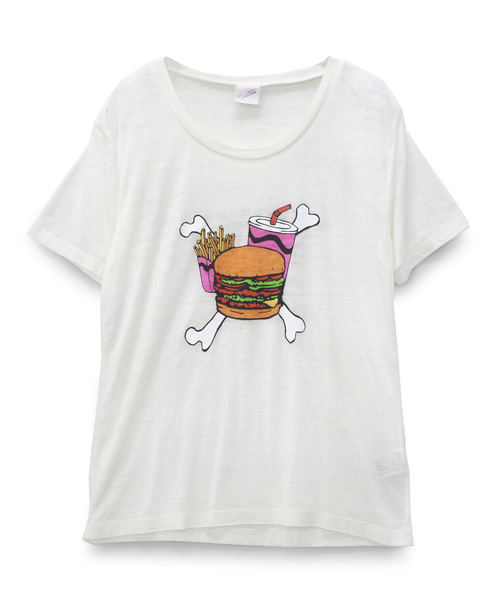 RNA（アールエヌエー）の「M0997 ボーンバーガーオパールウォッシュTシャツ（Tシャツ/カットソー・レディース・ホワイト/パープル/ピンク・MEDIUM）」の4枚目の写真