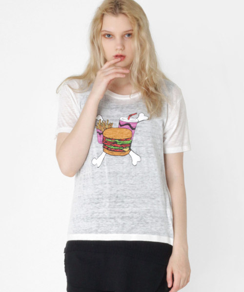 RNA（アールエヌエー）の「M0997 ボーンバーガーオパールウォッシュTシャツ（Tシャツ/カットソー・レディース・ホワイト/パープル/ピンク・MEDIUM）」の14枚目の写真