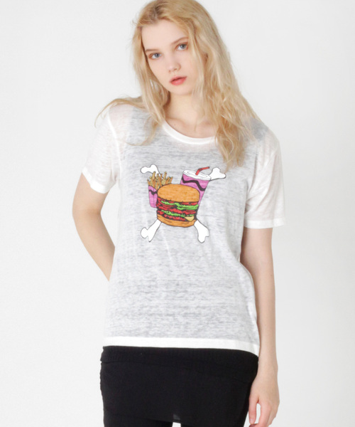 RNA（アールエヌエー）の「M0997 ボーンバーガーオパールウォッシュTシャツ（Tシャツ/カットソー・レディース・ホワイト/パープル/ピンク・MEDIUM）」の13枚目の写真