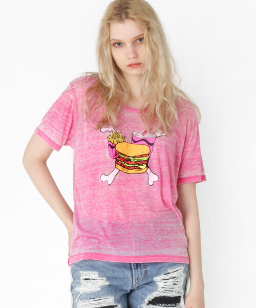 RNA（アールエヌエー）の「M0997 ボーンバーガーオパールウォッシュTシャツ（Tシャツ/カットソー・レディース・ホワイト/パープル/ピンク・MEDIUM）」の11枚目の写真