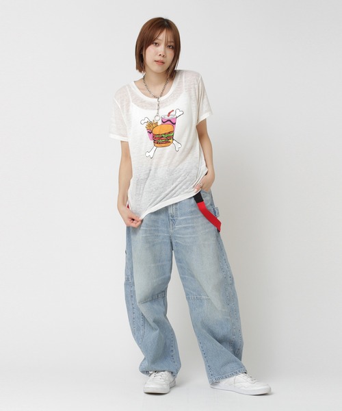 RNA（アールエヌエー）の「M0997 ボーンバーガーオパールウォッシュTシャツ（Tシャツ/カットソー・レディース・ホワイト/パープル/ピンク・MEDIUM）」の10枚目の写真