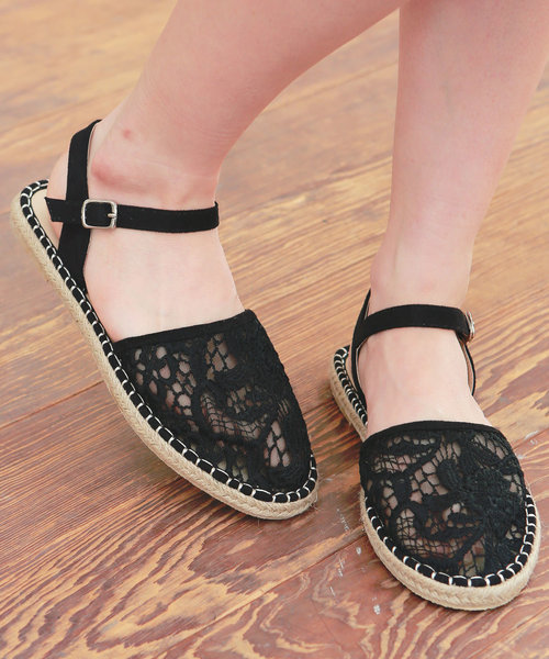 KOBE LETTUCE(コウベレタス)の「アンクルストラップ付ラウンドトゥジュートソールエスパドリーユサンダル(サンダル・レディース・ブラック系その他2/ブラック系その他/ホワイト/レッド/ネイビー/ホワイト系その他・L/LL/M/S)」の3枚目の写真
