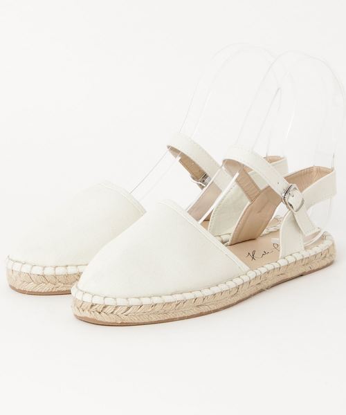 KOBE LETTUCE(コウベレタス)の「アンクルストラップ付ラウンドトゥジュートソールエスパドリーユサンダル(サンダル・レディース・ブラック系その他2/ブラック系その他/ホワイト/レッド/ネイビー/ホワイト系その他・L/LL/M/S)」の1枚目の写真
