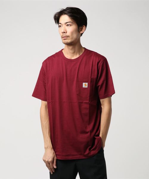 Carhartt WIP（カーハートダブリューアイピー）の「S/S POCKET T-SHIRT（Tシャツ/カットソー・メンズ・ヘザーグレー/ホワイト/カーキ/エメラルド/パープル/ブラック/ネイビー/バーガンディー/オレンジ/ブラウン・MEDIUM/LARGE/SMALL/X-LARGE/X-SMALL/XX-LARGE）」の9枚目の写真