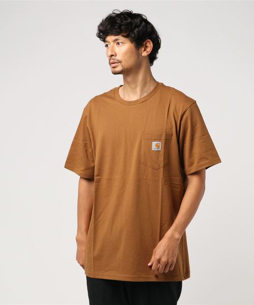 Carhartt WIP（カーハートダブリューアイピー）の「S/S POCKET T-SHIRT（Tシャツ/カットソー・メンズ・ヘザーグレー/ホワイト/カーキ/エメラルド/パープル/ブラック/ネイビー/バーガンディー/オレンジ/ブラウン・MEDIUM/LARGE/SMALL/X-LARGE/X-SMALL/XX-LARGE）」の4枚目の写真
