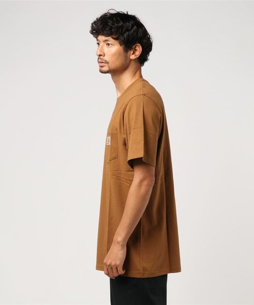 Carhartt WIP（カーハートダブリューアイピー）の「S/S POCKET T-SHIRT（Tシャツ/カットソー・メンズ・ヘザーグレー/ホワイト/カーキ/エメラルド/パープル/ブラック/ネイビー/バーガンディー/オレンジ/ブラウン・MEDIUM/LARGE/SMALL/X-LARGE/X-SMALL/XX-LARGE）」の11枚目の写真