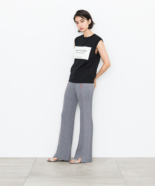 CINOH（チノ）の「【CINOH】STUDIOUS別注　ニットワッフルPT（その他パンツ・レディース・ブラック/グレー・36）」の8枚目の写真