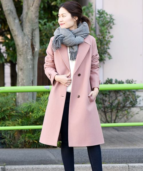 liflattie ships(リフラティ シップス)の「liflattie ships:メルトンシングルコート◇(チェスターコート・レディース・ネイビー/オリーブ/ピンク・SMALL/MEDIUM)」の3枚目の写真