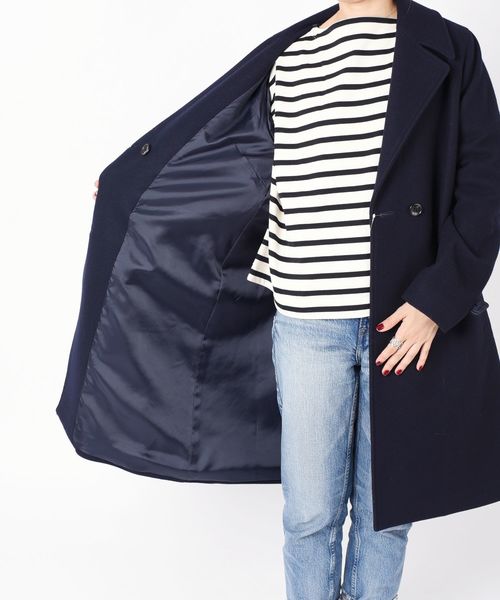 liflattie ships(リフラティ シップス)の「liflattie ships:メルトンシングルコート◇(チェスターコート・レディース・ネイビー/オリーブ/ピンク・SMALL/MEDIUM)」の11枚目の写真