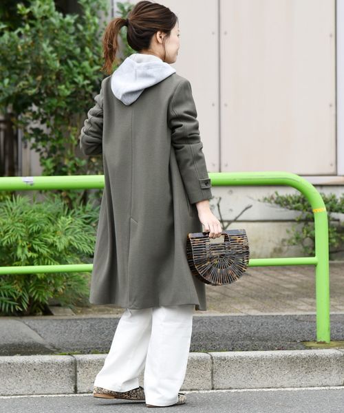 liflattie ships(リフラティ シップス)の「liflattie ships:メルトンシングルコート◇(チェスターコート・レディース・ネイビー/オリーブ/ピンク・SMALL/MEDIUM)」の5枚目の写真