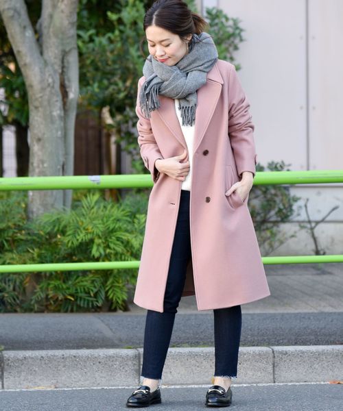 liflattie ships(リフラティ シップス)の「liflattie ships:メルトンシングルコート◇(チェスターコート・レディース・ネイビー/オリーブ/ピンク・SMALL/MEDIUM)」の19枚目の写真