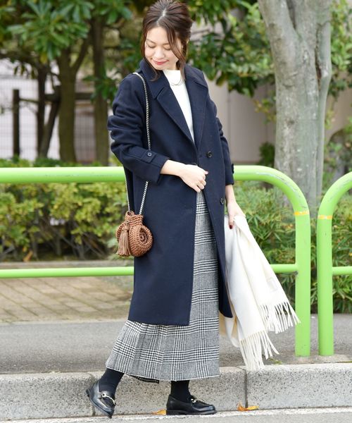 liflattie ships(リフラティ シップス)の「liflattie ships:メルトンシングルコート◇(チェスターコート・レディース・ネイビー/オリーブ/ピンク・SMALL/MEDIUM)」の22枚目の写真