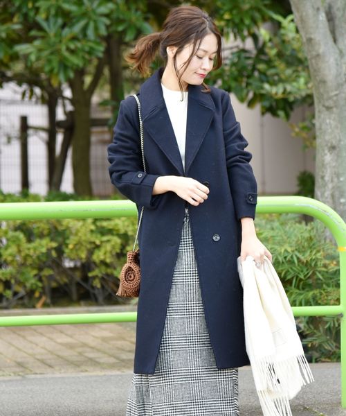 liflattie ships(リフラティ シップス)の「liflattie ships:メルトンシングルコート◇(チェスターコート・レディース・ネイビー/オリーブ/ピンク・SMALL/MEDIUM)」の21枚目の写真