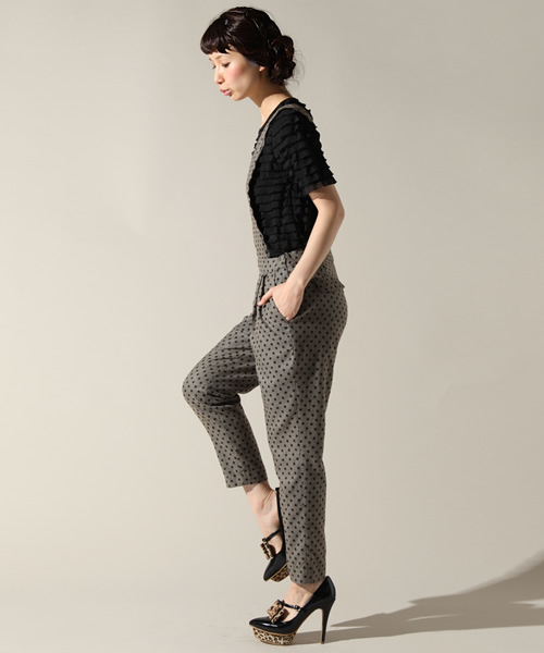 CORTES WORKS（コルテスワークス）の「【NET販売限定】ドット サロペット パンツ（サロペット/オーバーオール・レディース・グレー/ブラウン・36/38）」の3枚目の写真