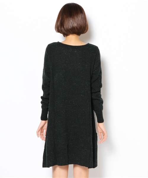 coen（コーエン）の「ウール混カラーネップニットワンピース（ワンピース・レディース・ライトグレー/ワインレッド/ダークグリーン・フリー）」の6枚目の写真