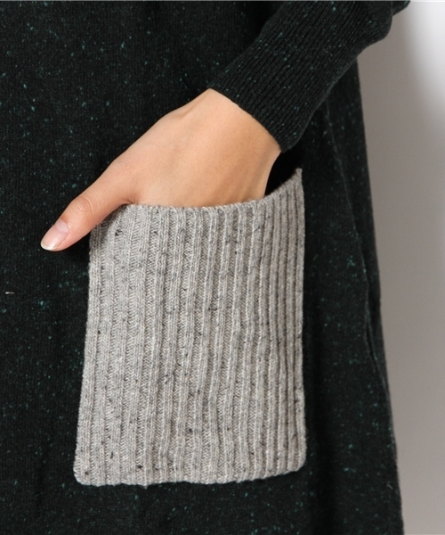 coen（コーエン）の「ウール混カラーネップニットワンピース（ワンピース・レディース・ライトグレー/ワインレッド/ダークグリーン・フリー）」の10枚目の写真