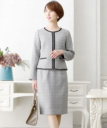 レースグログランリボンジャケットスーツ3点セット スカート セレモニースーツ/ 入学式（入園式）卒業式（卒園式）フォーマルスーツ 七五三 ママ セットアップ 母親 40代 30代 母 服