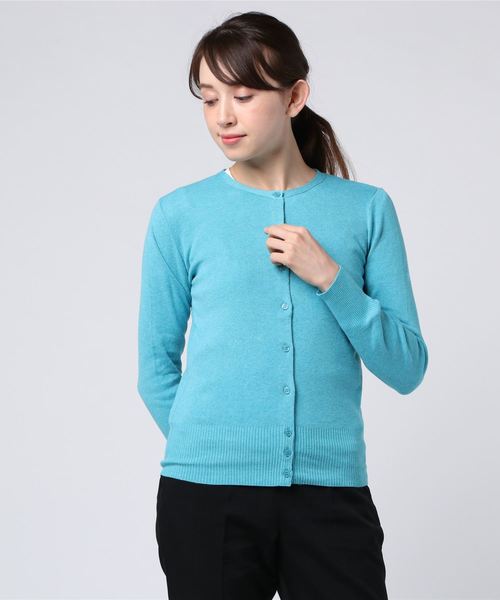 three dots(スリードッツ)の「コットンメランジニット カーディガン(カーディガン/ボレロ・レディース・ライトブルー/ベージュ/ピンク・SMALL/MEDIUM)」の2枚目の写真