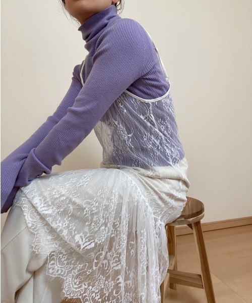 AMAIL（アマイル）の「Elegance lace dress（ワンピース・レディース・ホワイト/ブラック・FREE）」の6枚目の写真