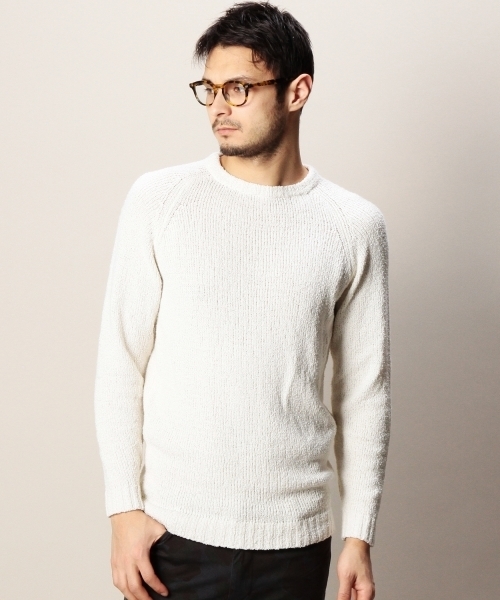 BEAUTY&YOUTH UNITED ARROWS（ビューティーアンドユースユナイテッドアローズ）の「BY コットン ブークレ クルーネック ニット◆（ニット/セーター・メンズ・ホワイト/ダークグレー/ワインレッド・SMALL/LARGE/MEDIUM/X-LARGE）」の2枚目の写真