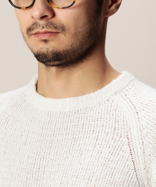 BEAUTY&YOUTH UNITED ARROWS（ビューティーアンドユースユナイテッドアローズ）の「BY コットン ブークレ クルーネック ニット◆（ニット/セーター・メンズ・ホワイト/ダークグレー/ワインレッド・SMALL/LARGE/MEDIUM/X-LARGE）」の11枚目の写真